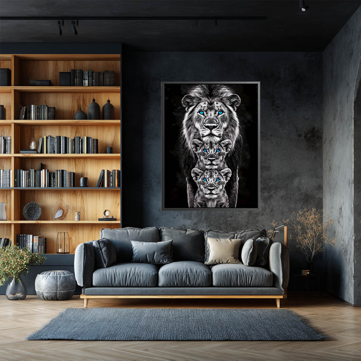 Lions Trio Canvas Art