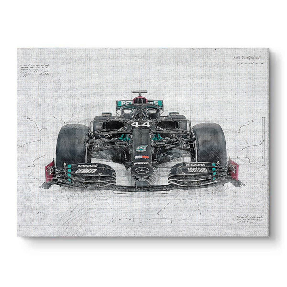 F1 Car Blueprint Canvas Art