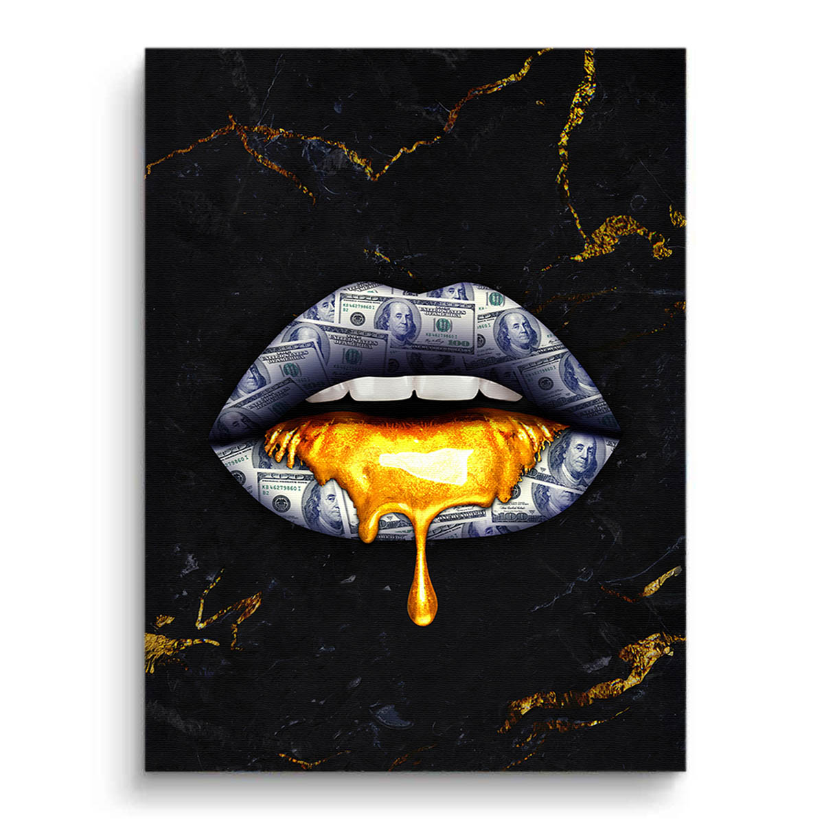 Golden Drip Canvas Art