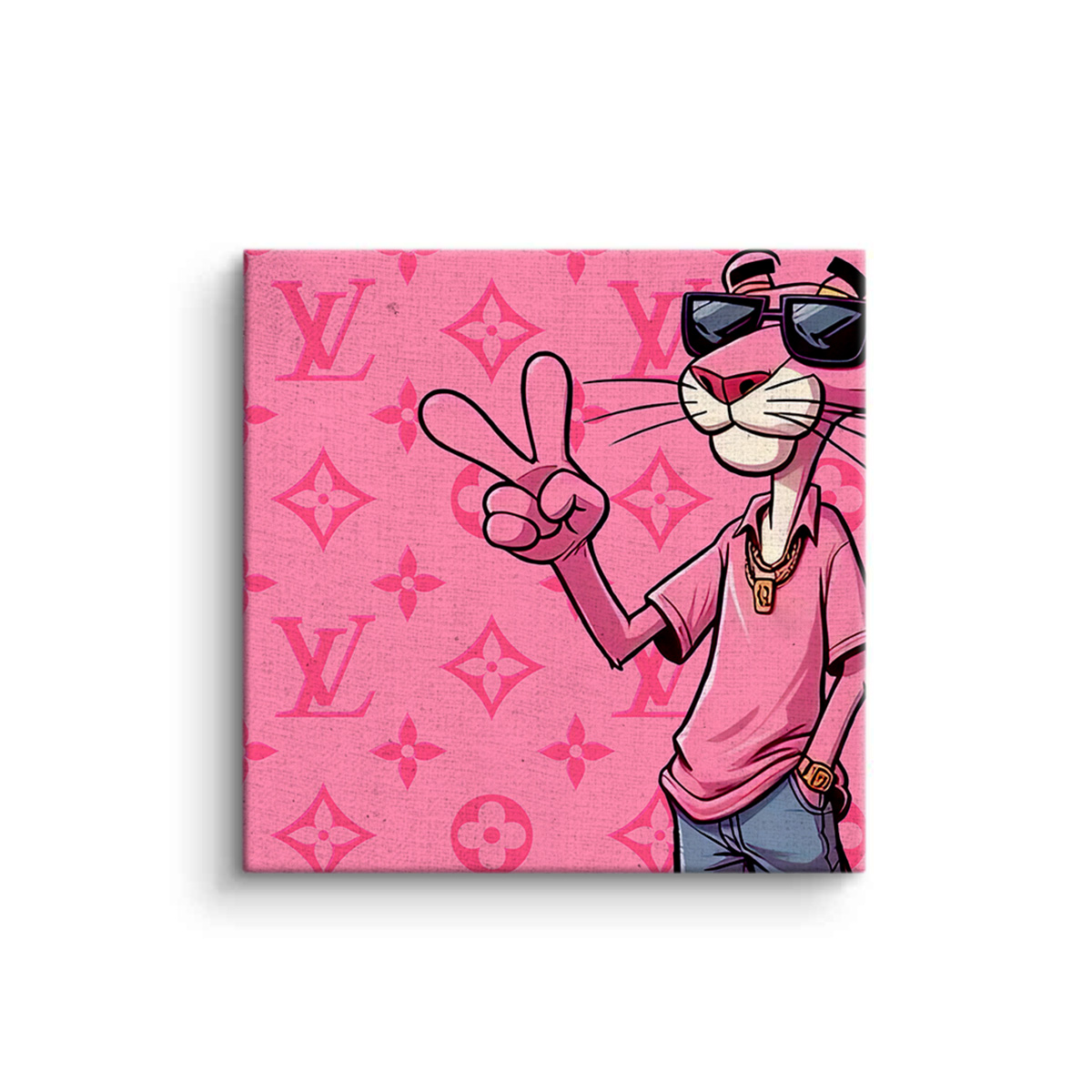 Chic Pink Panther Canvas Canvas Art